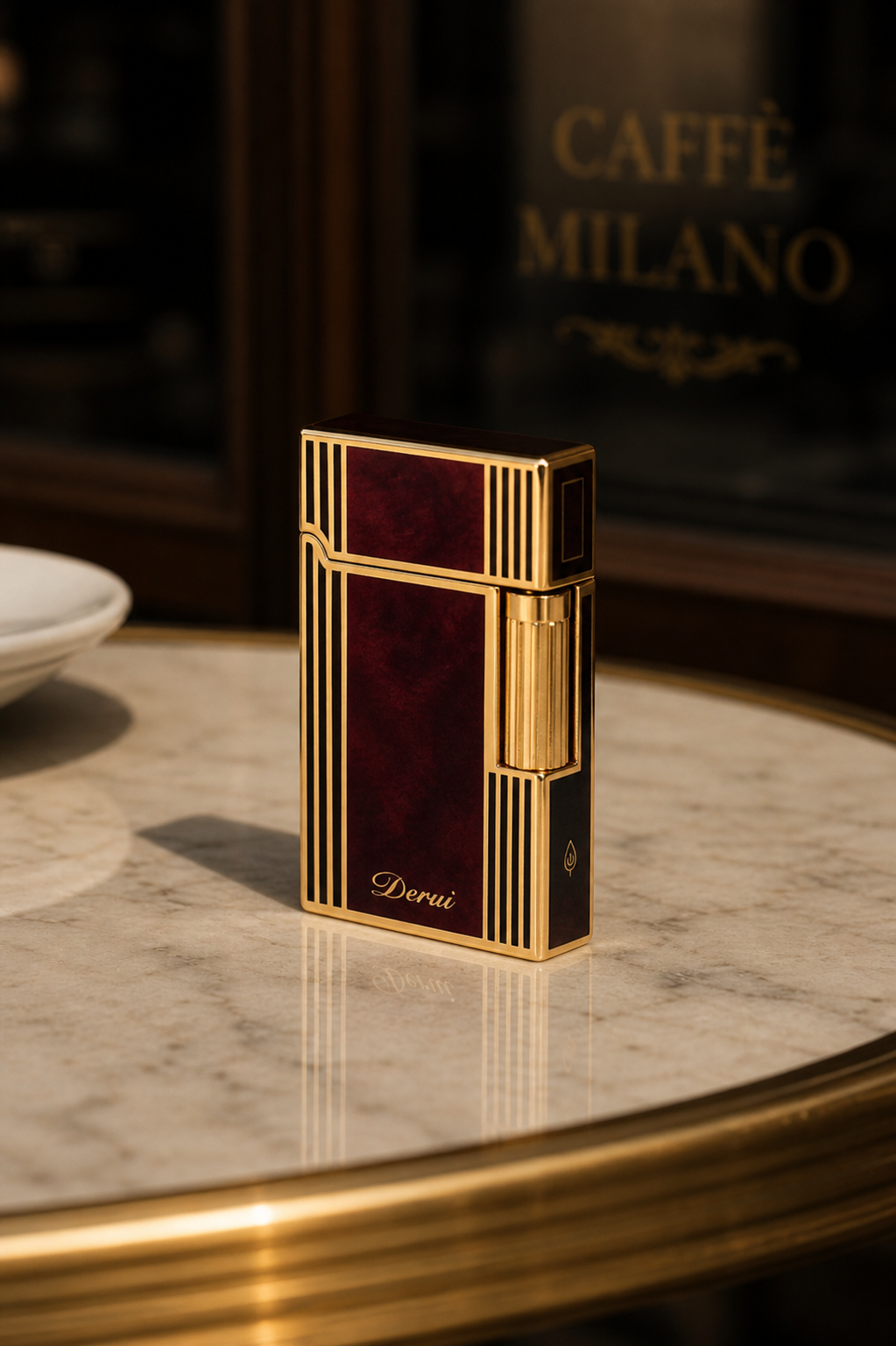 Accendino di Lusso Derui G-Series El Jefe – Oro e Lacca Bordeaux