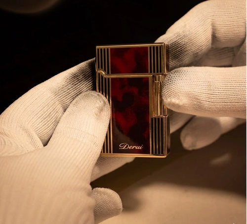 Accendino di Lusso Derui G-Series El Jefe – Oro e Lacca Bordeaux